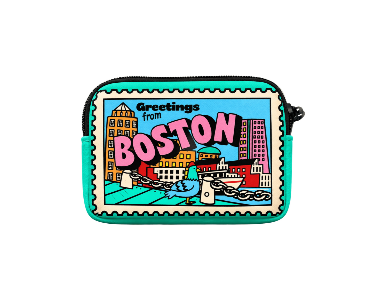 Chicago Boston Stamp Coin Purse