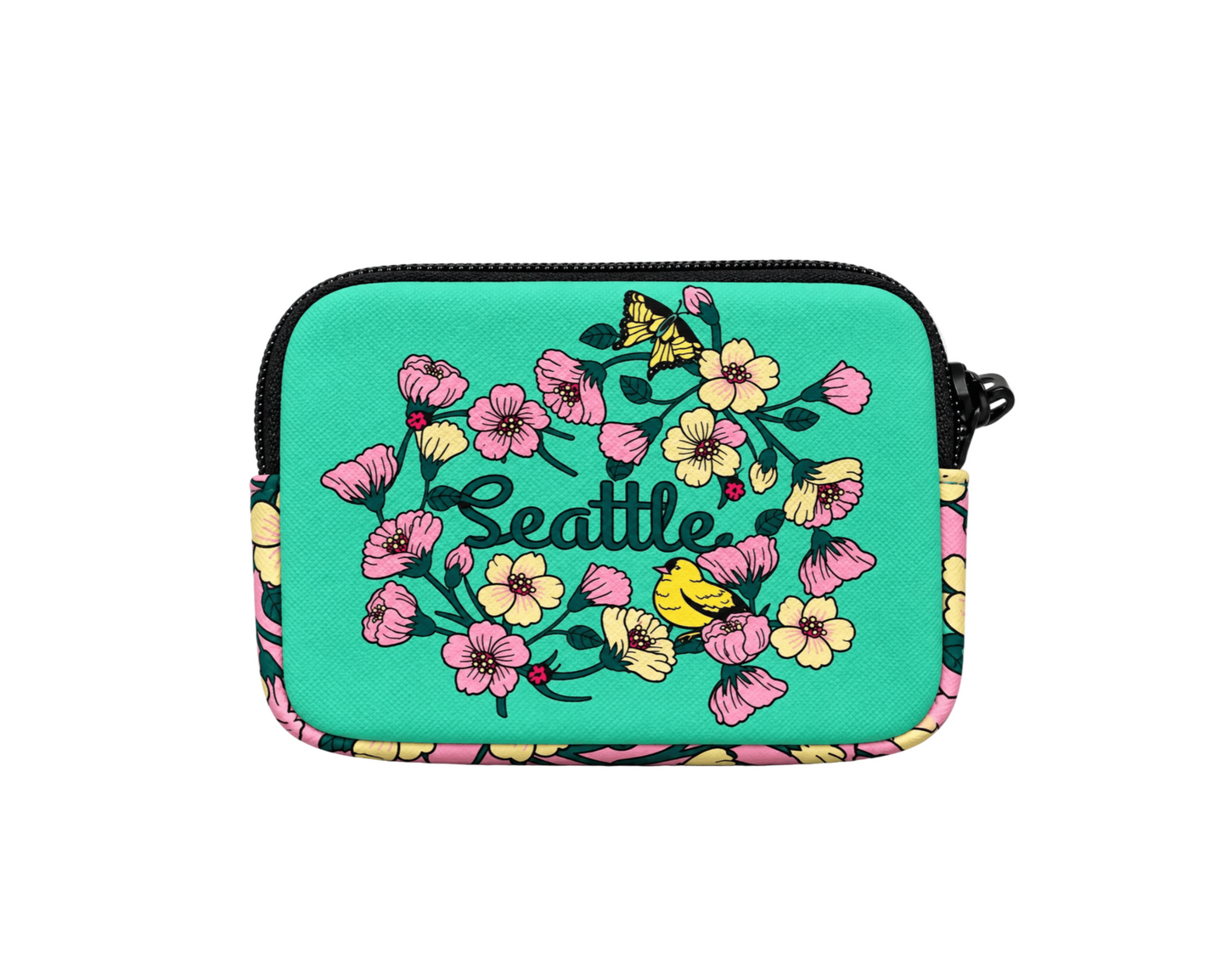 Seattle Cherry Blossom Coin Purse Green