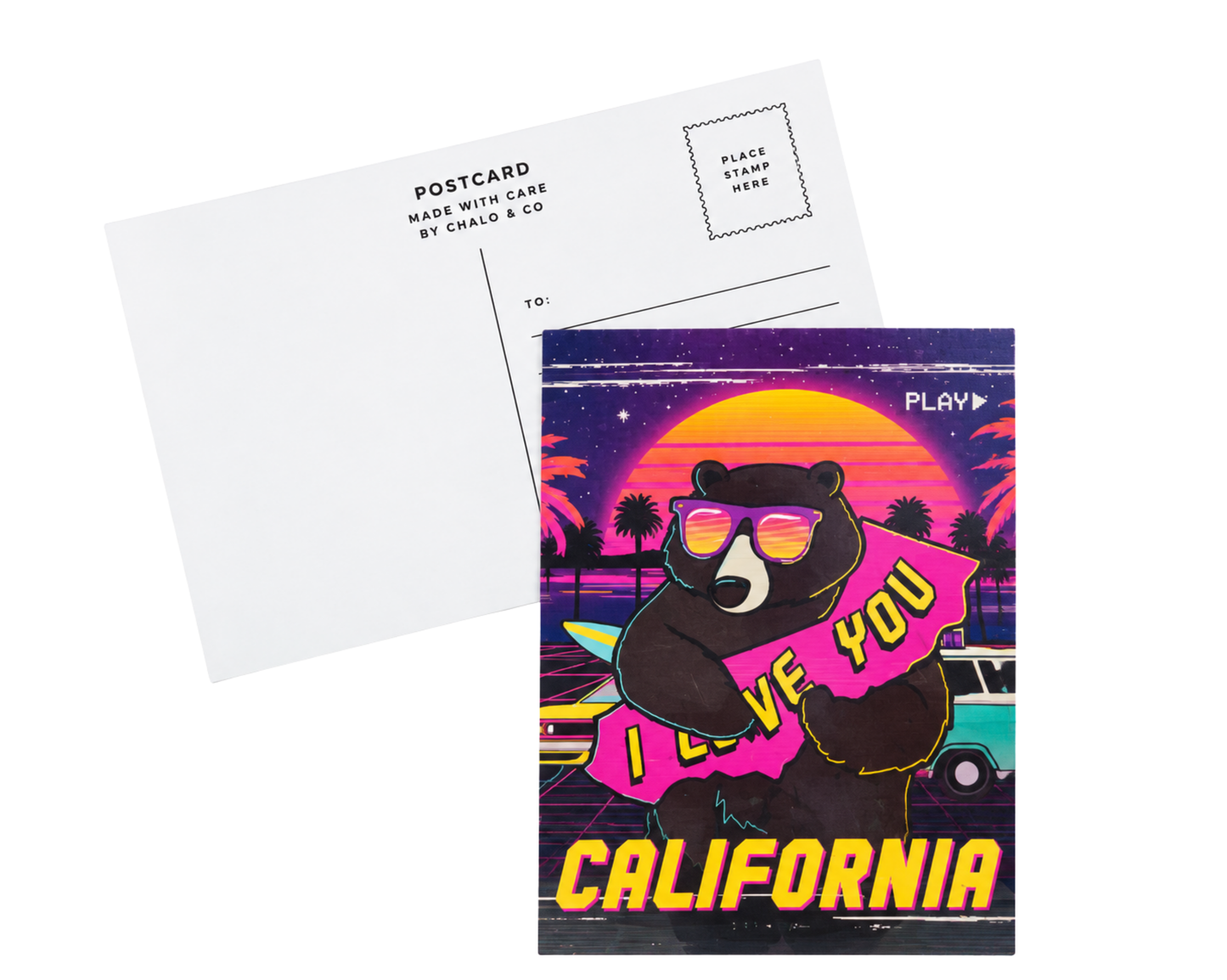 California Retro Bear Postcard