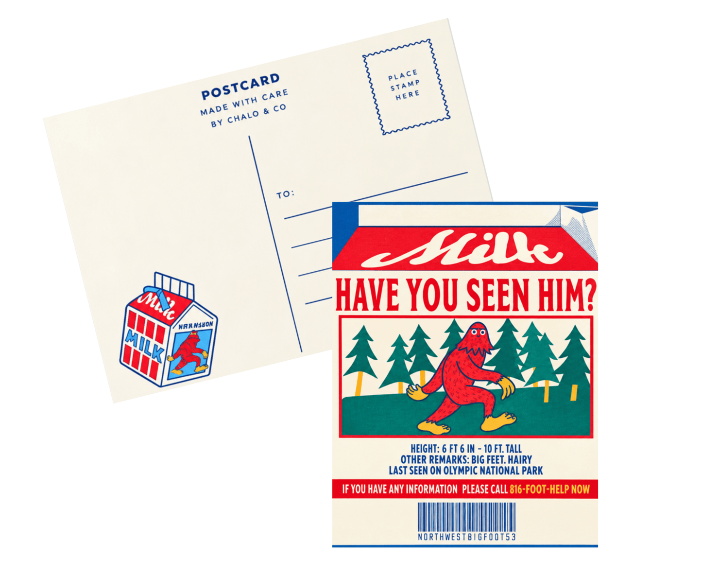 PNW Milk Carton Postcard
