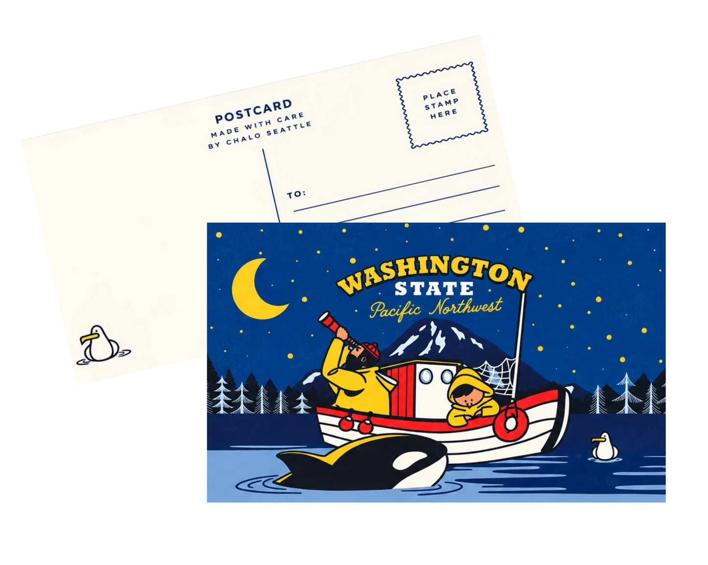 PNW Night Fishermen Postcard