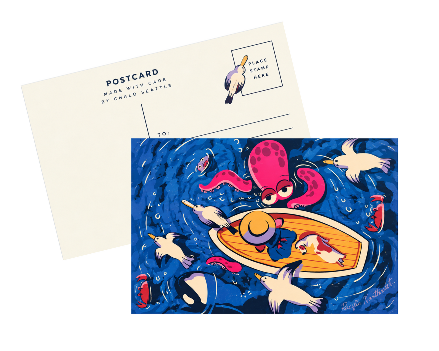 PNW Octo Marine Life Postcard