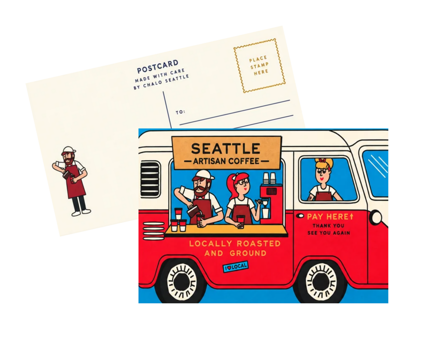 Seattle Coffee Truck Postcard