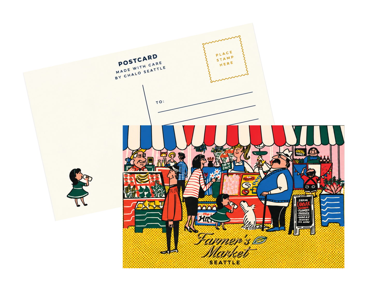 Seattle Farmers Market Classic Postcard