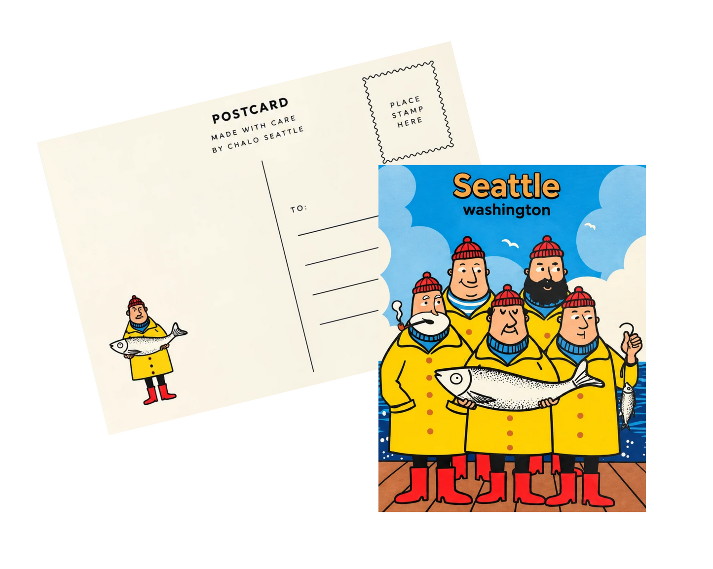 Seattle Fishermen Postcard