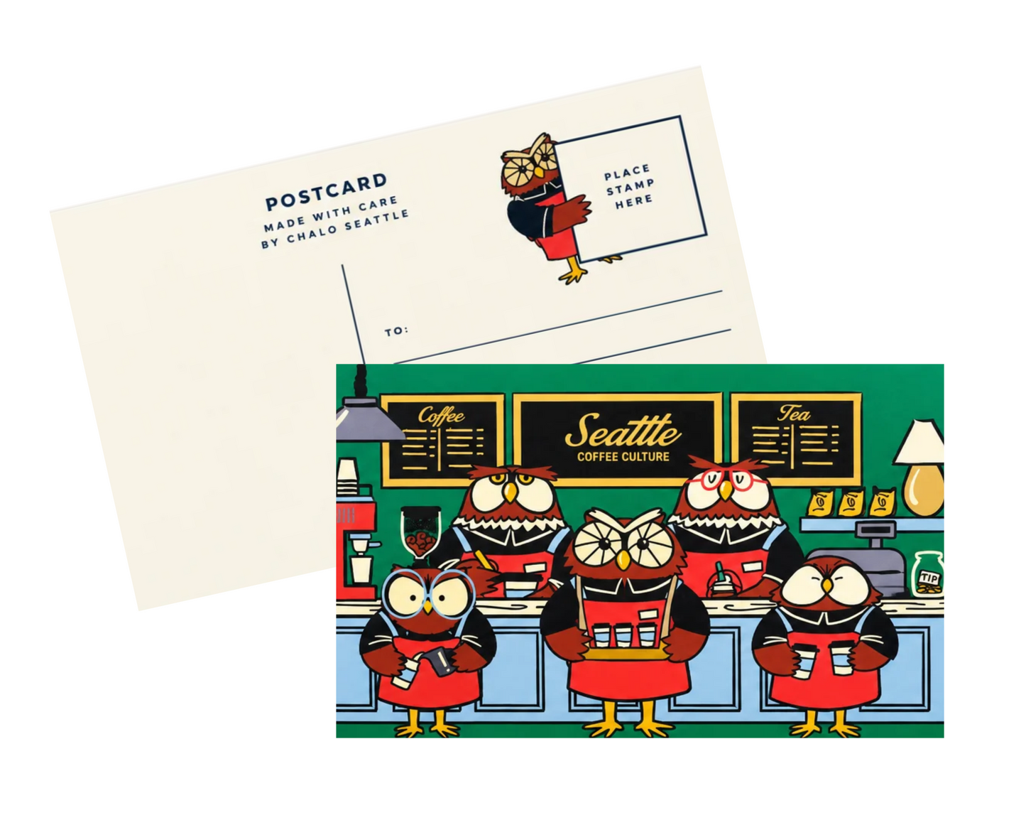 Seattle Owl Baristas Postcard