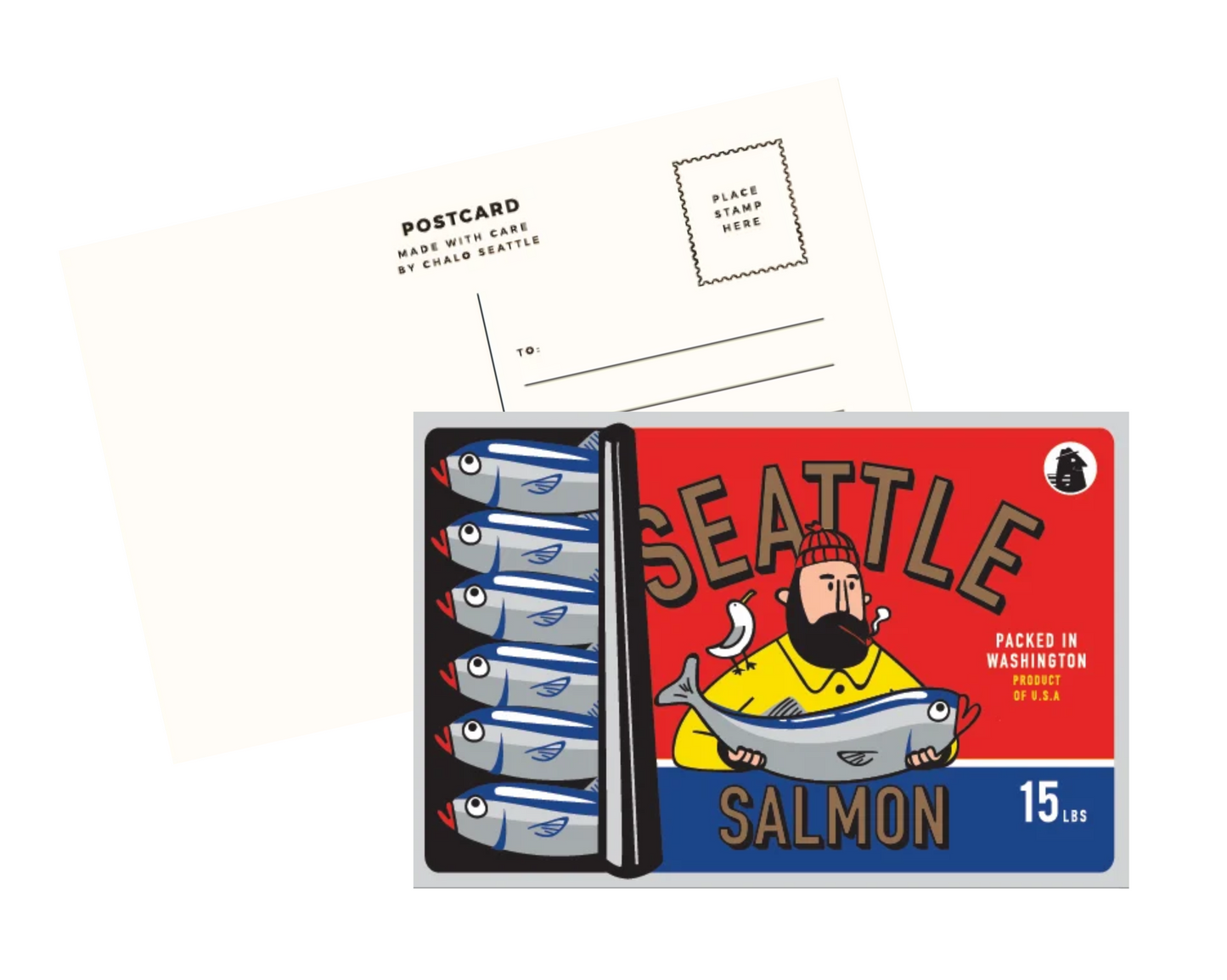 Seattle Salmon Can Postcard