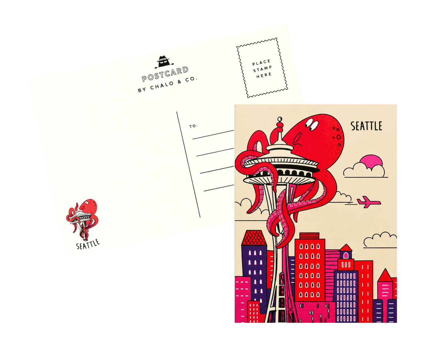 Seattle Space Needle Octopus Postcards