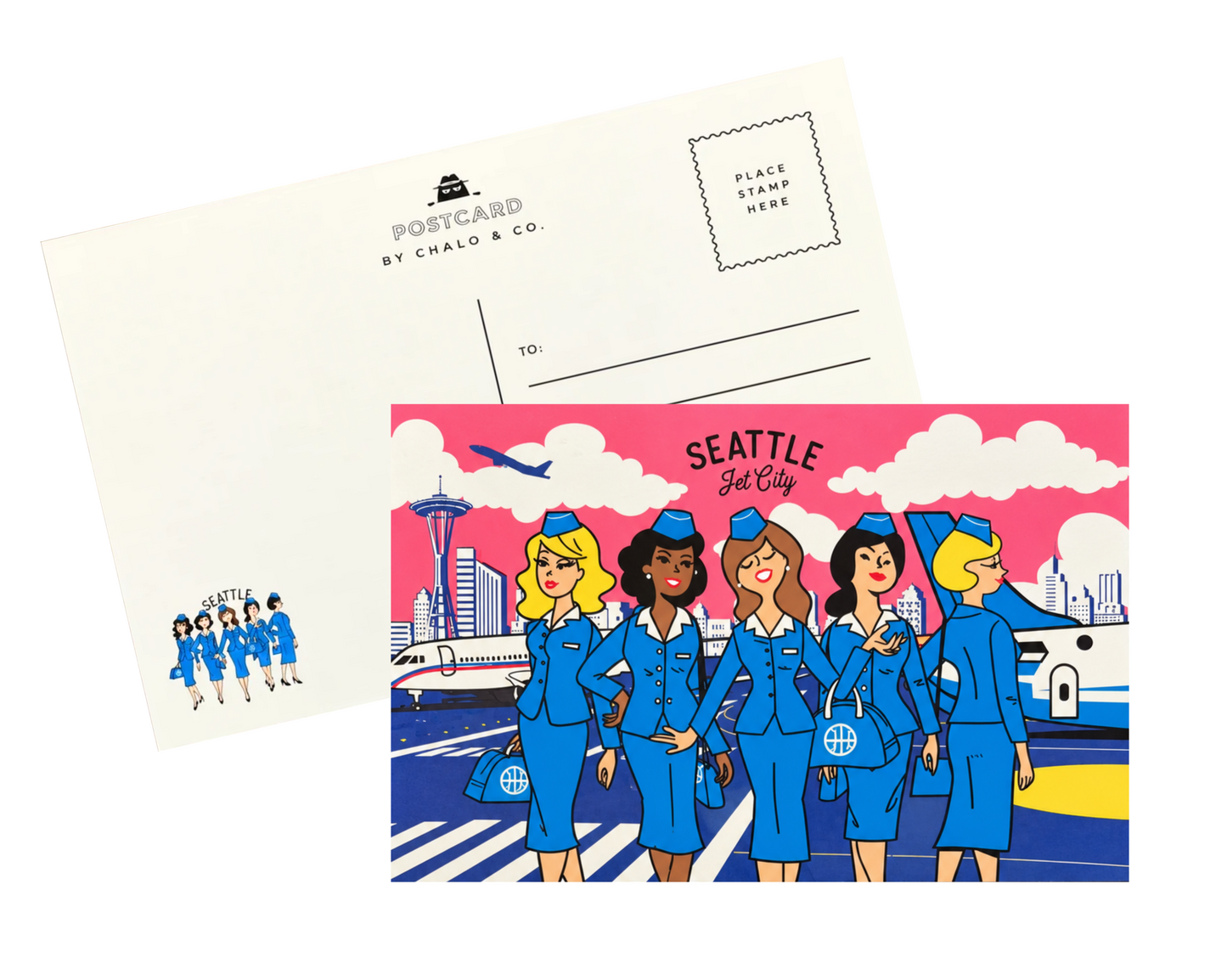 Seattle Stewardess Postcard