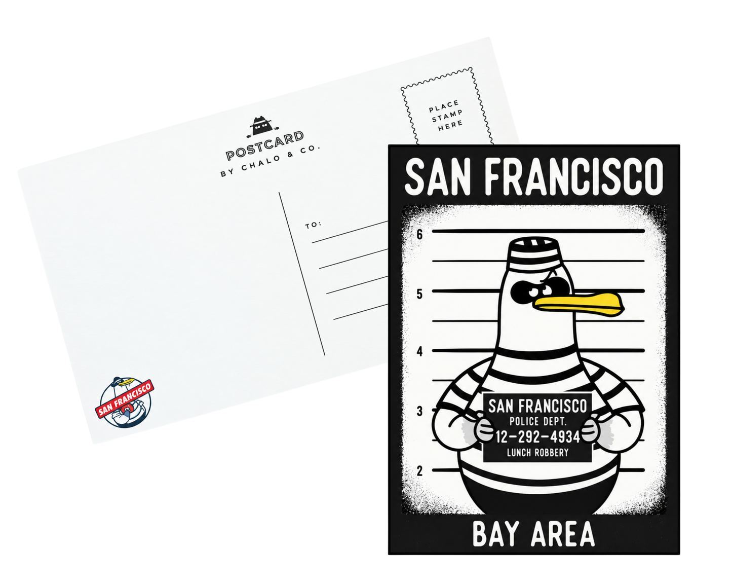 SF Gull Robbers Mugshot Postcard