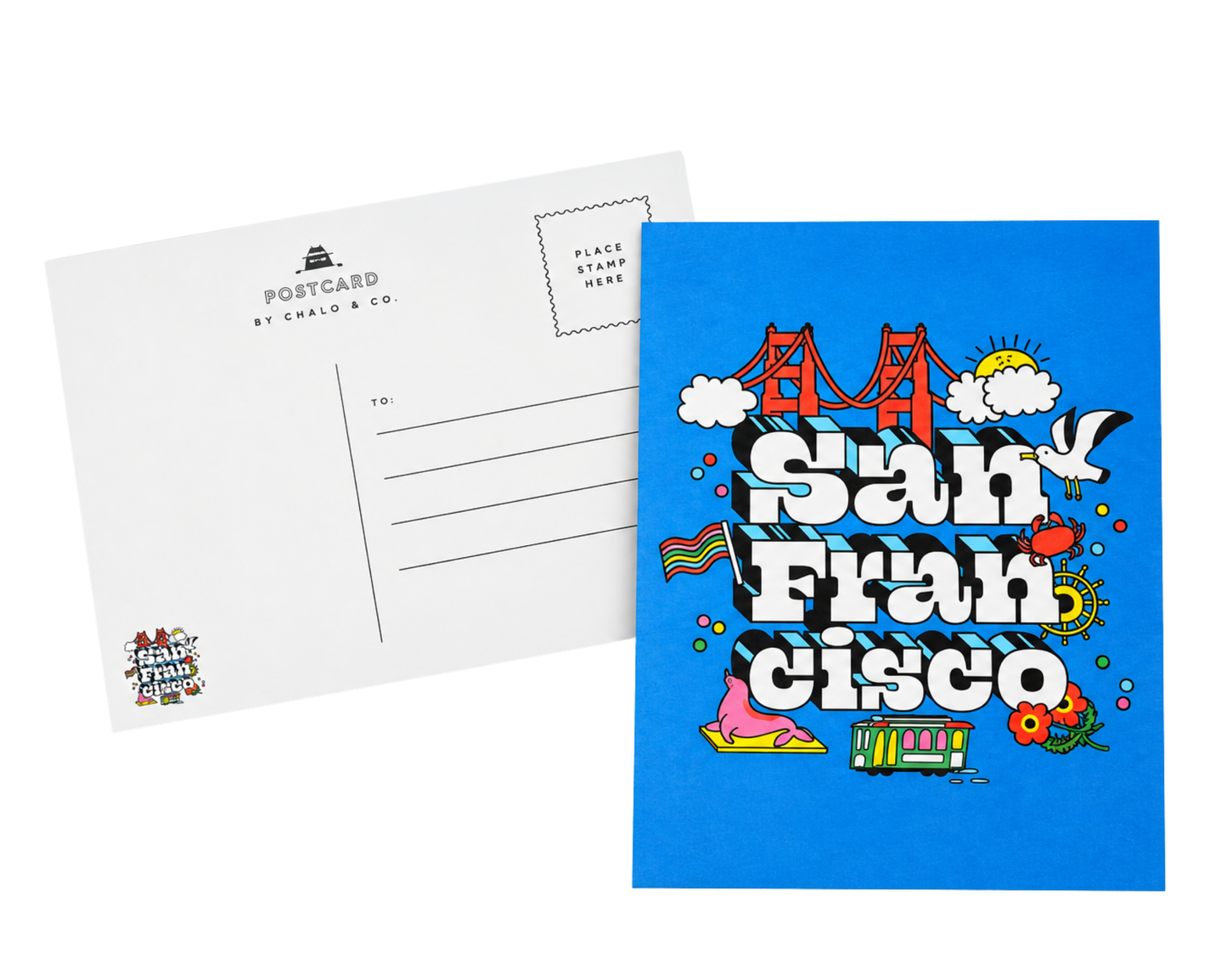 SF Icon Typo Postcard