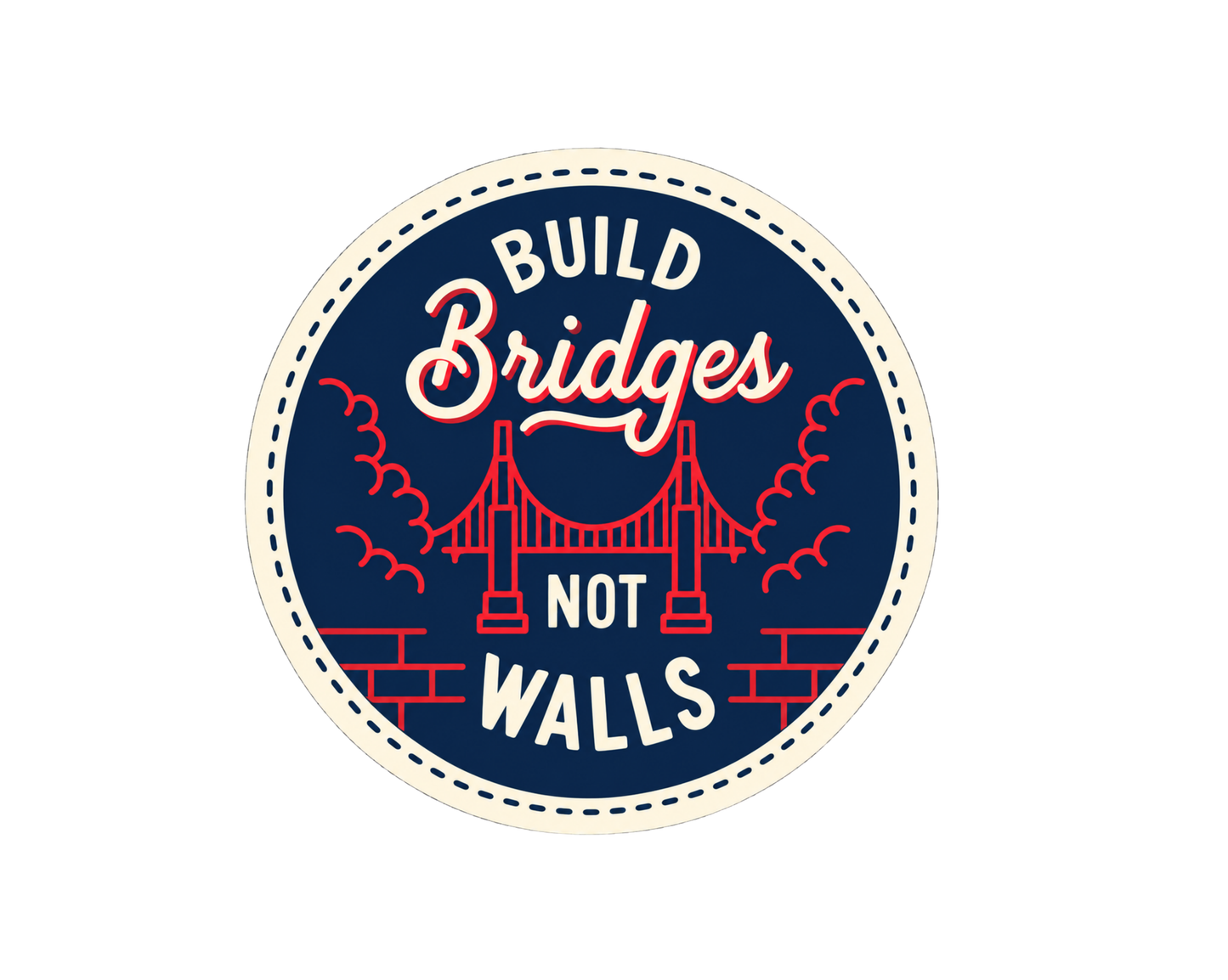SF Build Bridges Not Walls Stickers