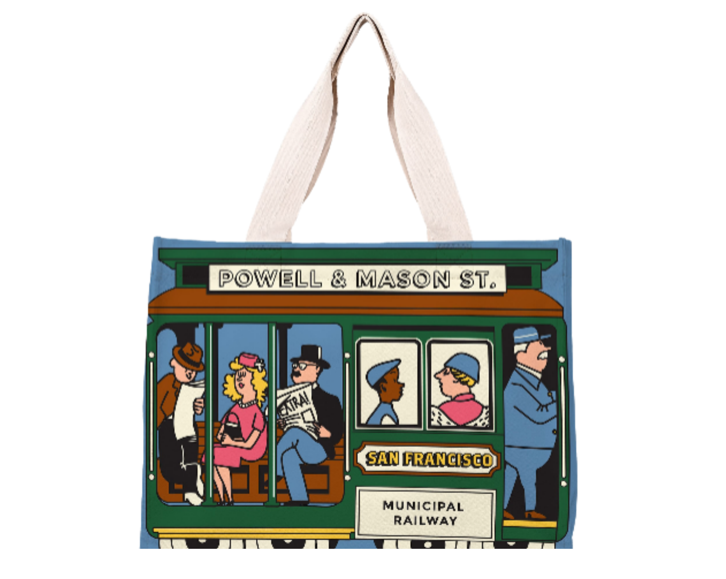 SF Cable Car Travel Tote Bag