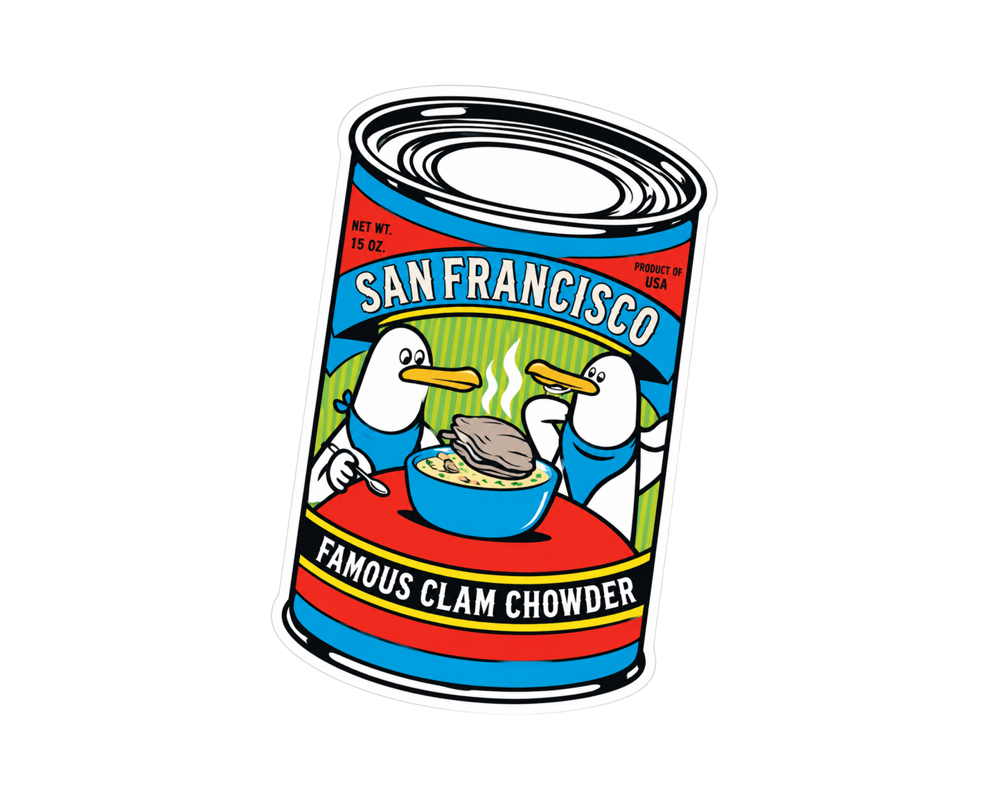 SF Clam Chowder Can Sticker