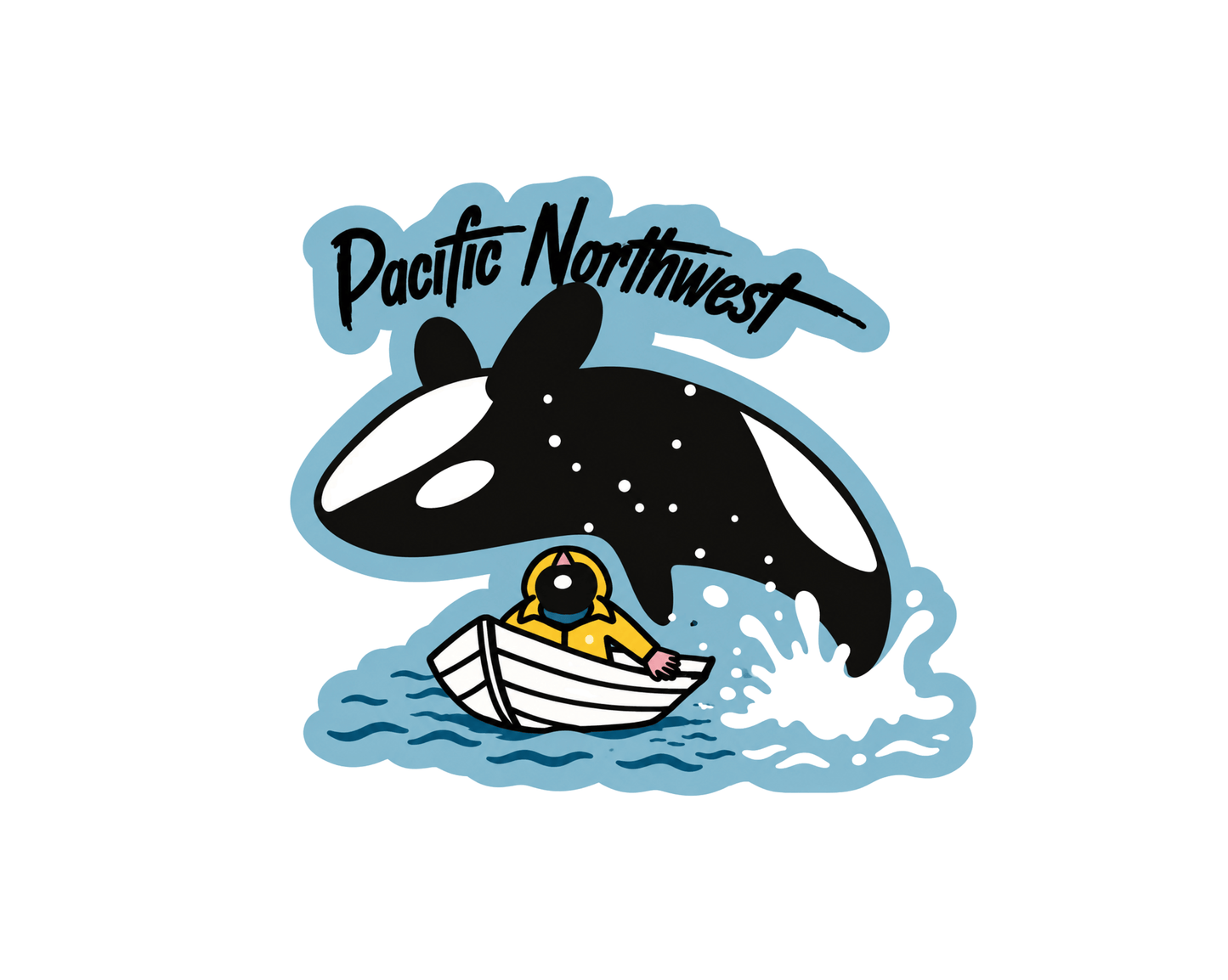 PNW Leaping Orca Fishermen Sticker