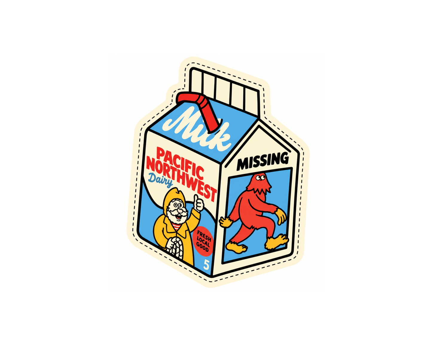 PNW Milk Carton Sticker