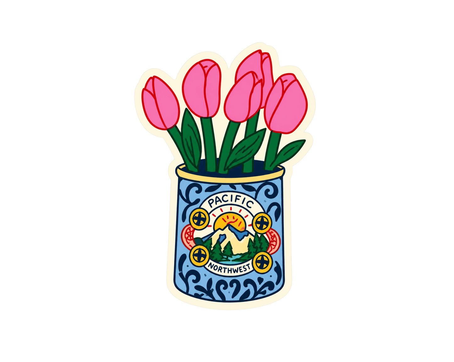 PNW Tulip in Tin Sticker