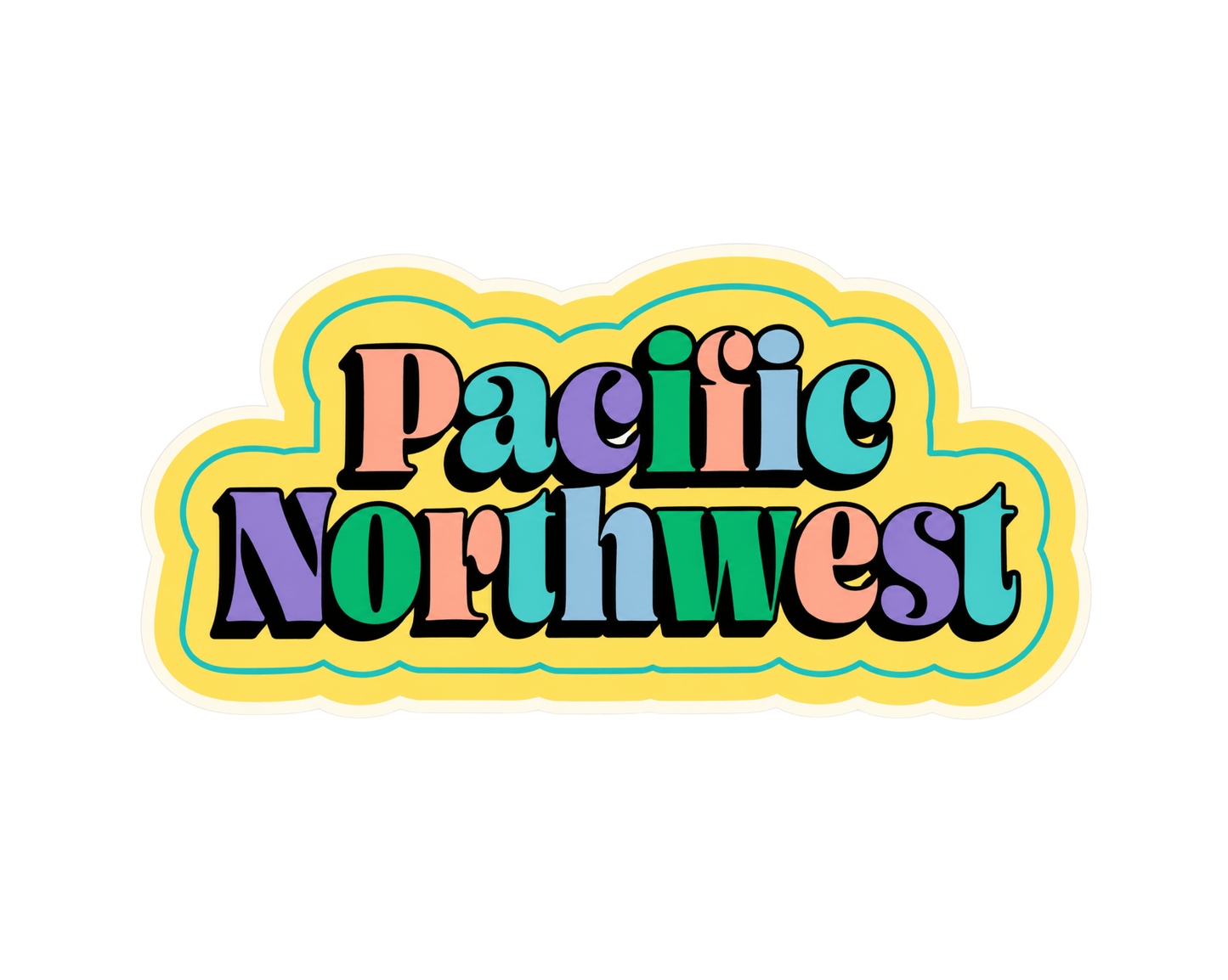 PNW Typo Sticker