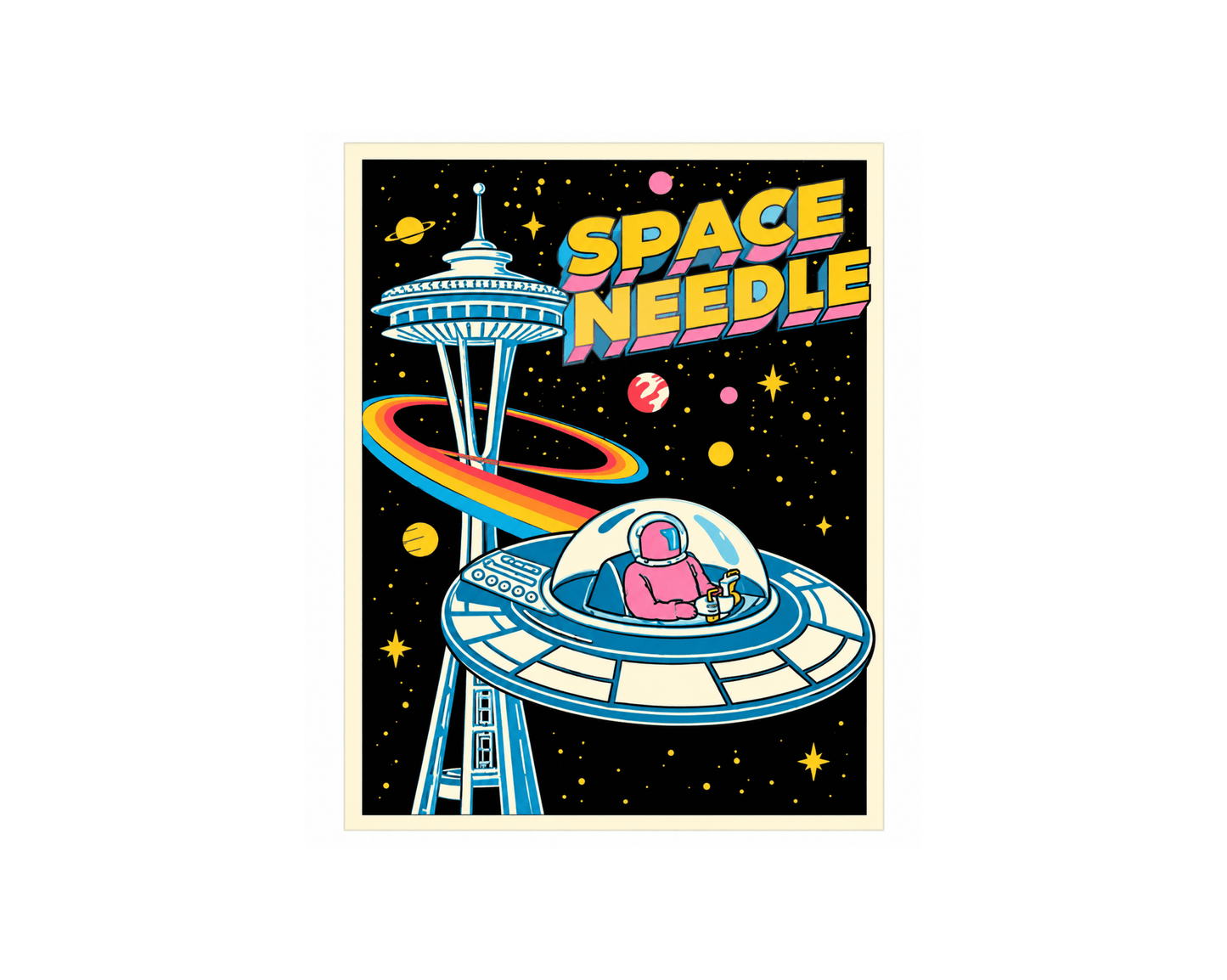 Seattle Bigfoot Space Needle UFO Sticker