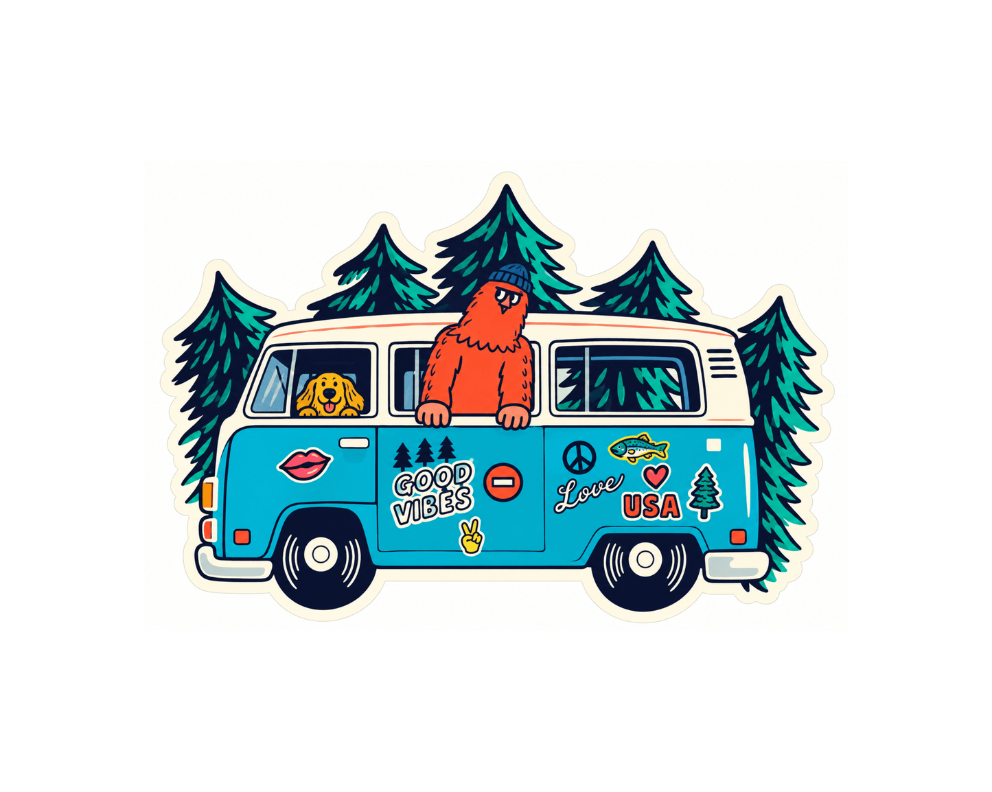 Seattle Camper Van Bigfoot Sticker