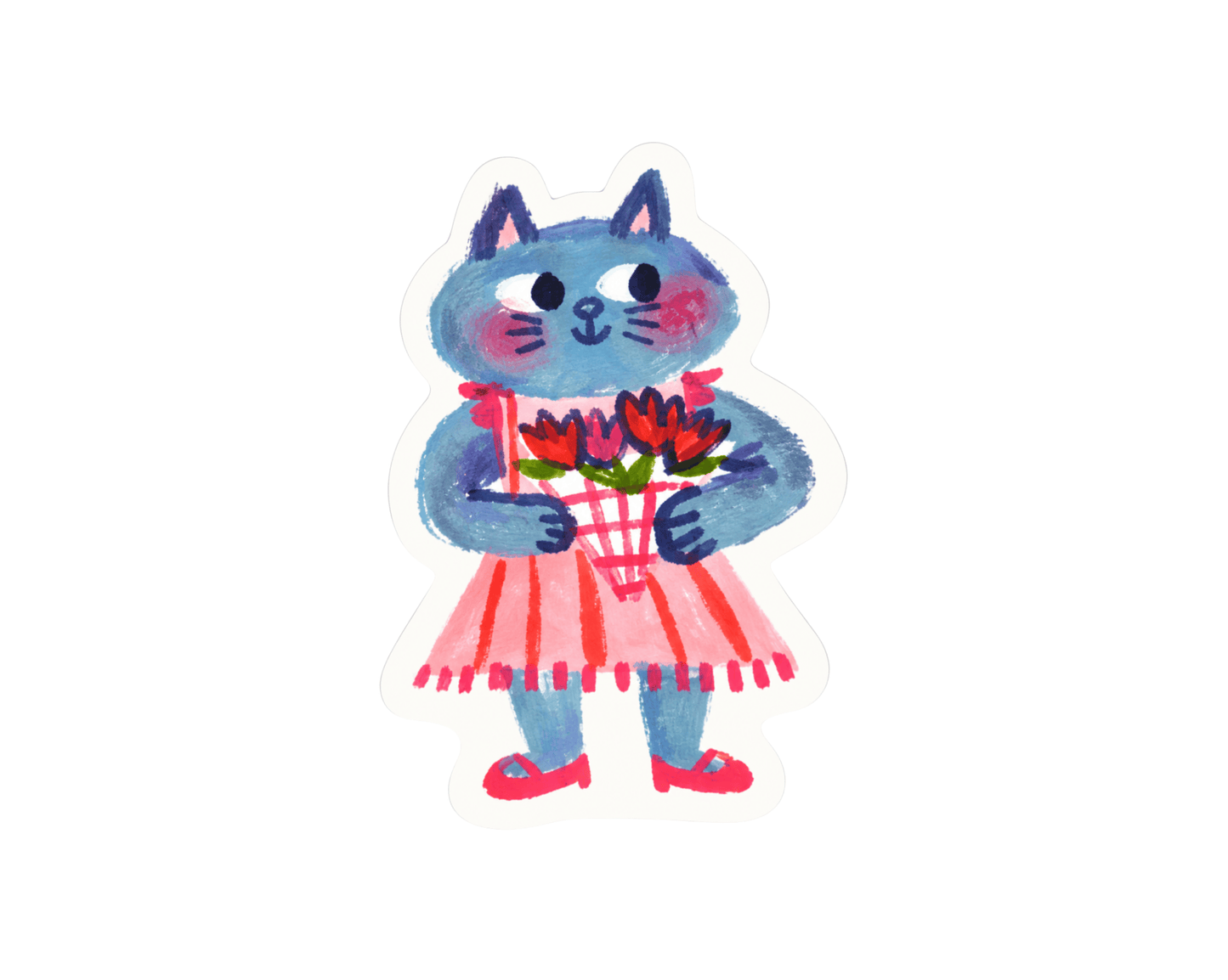 Seattle Cat Roses Sticker