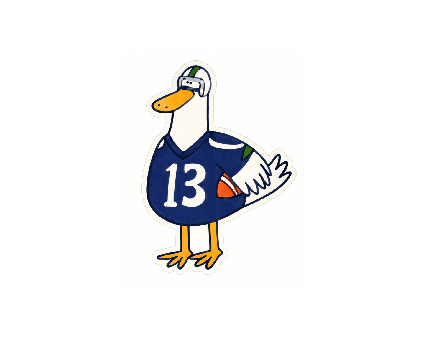 Seattle Duck 13 Football Sticker