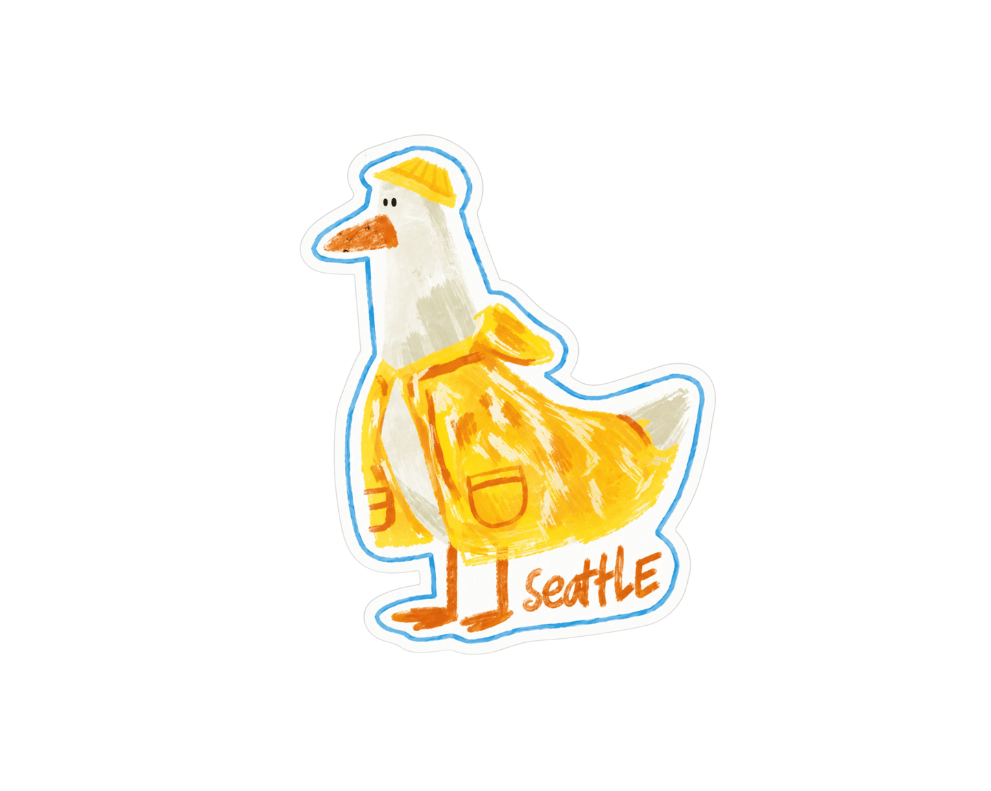 Seattle Duck Yellow Raincoat Sticker