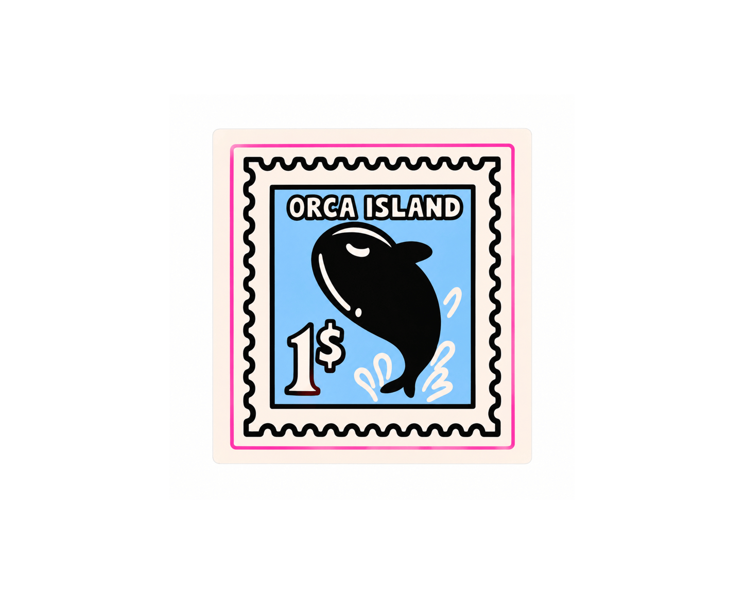 Seattle Orca Island Stamp Sticker