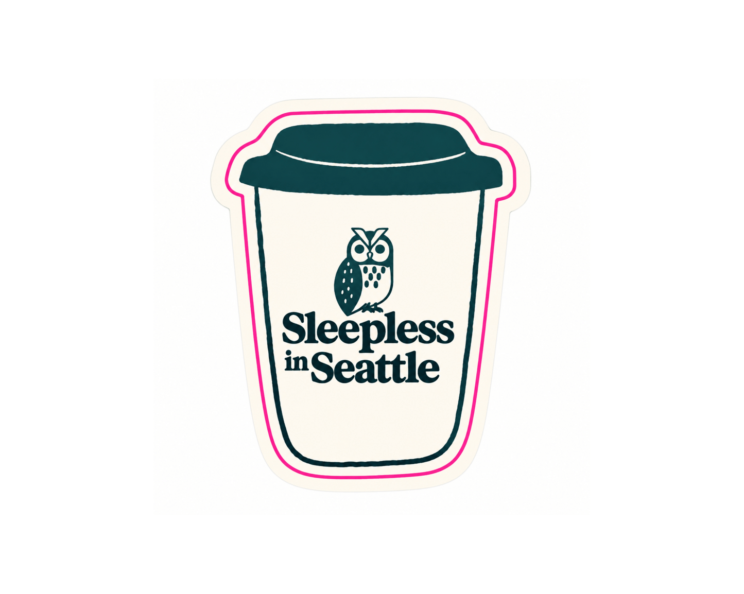 Sleepless in Seattle Coffee Mug Sticker