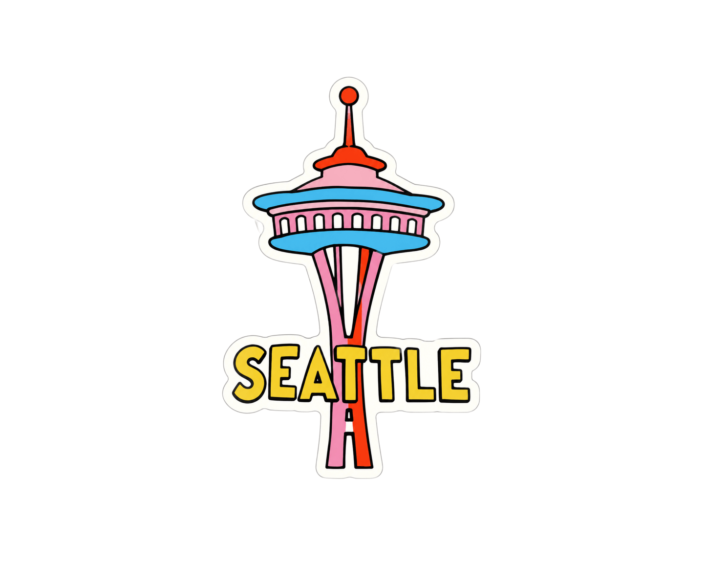Seattle Space Needle Building Sticker