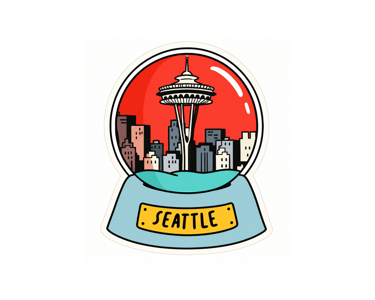 Seattle Space Needle Globe Sticker