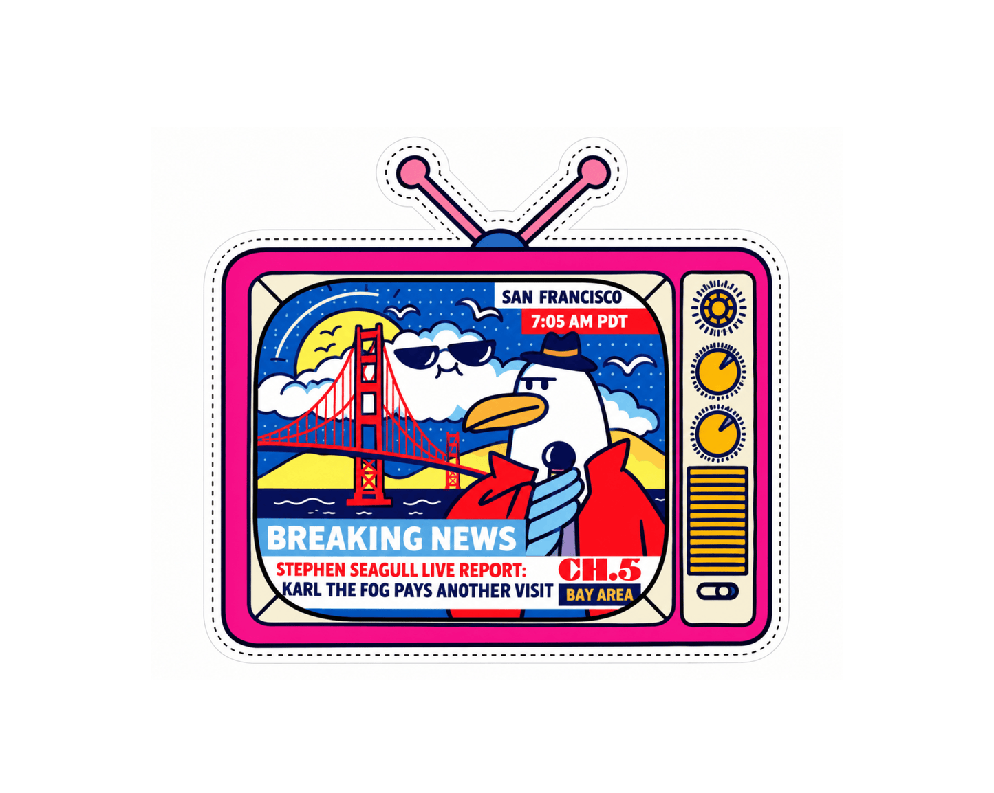 SF Newscaster Sticker