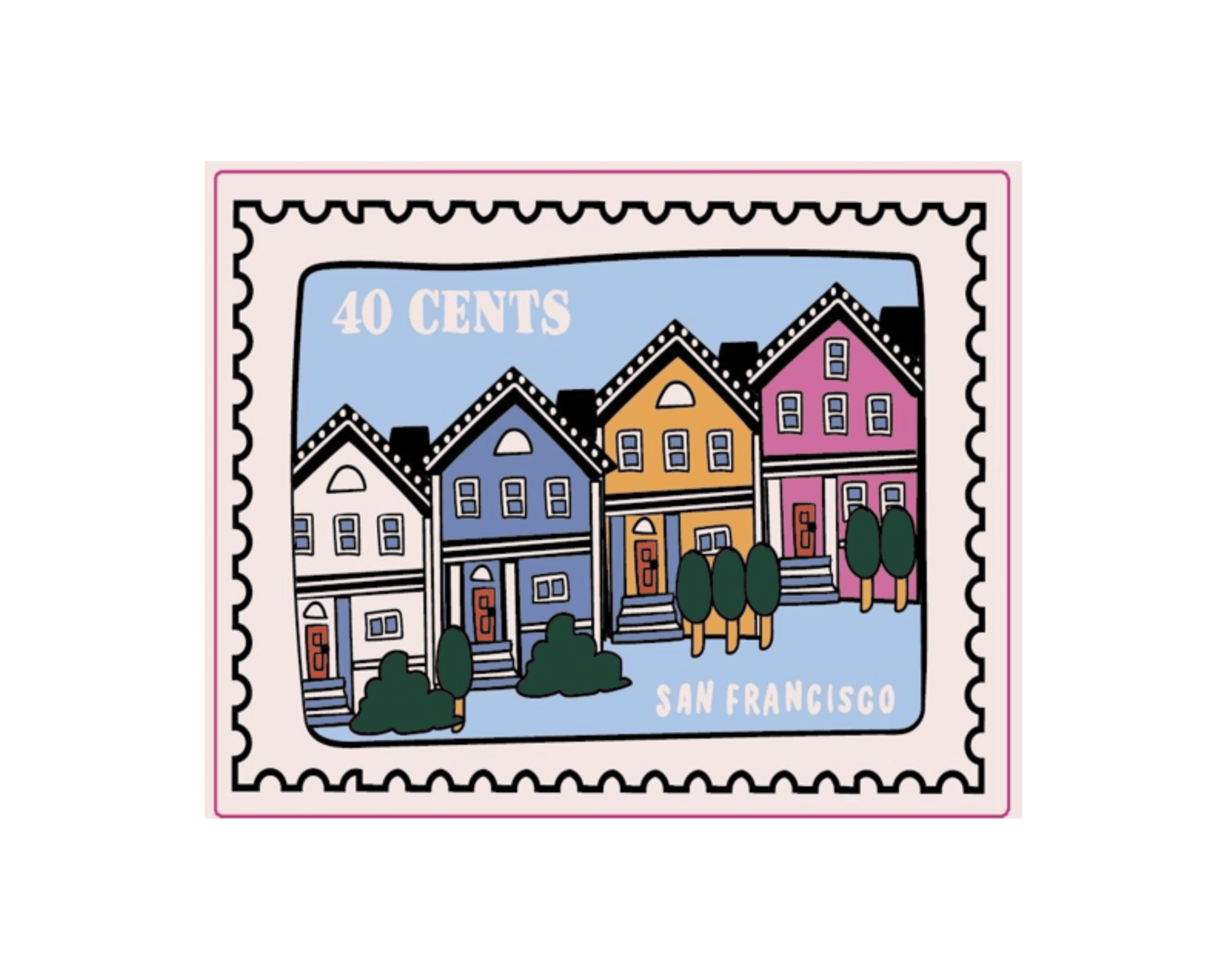 SF Painted Lady Stamp Stickers
