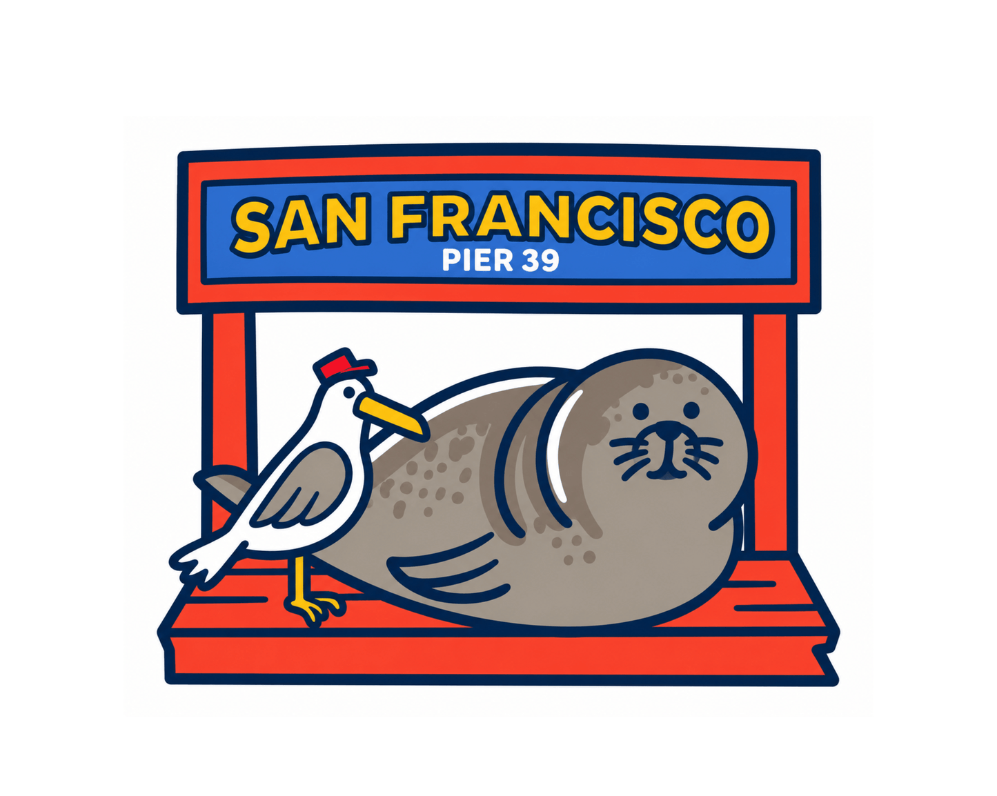 SF Pier 39 Seal Sticker
