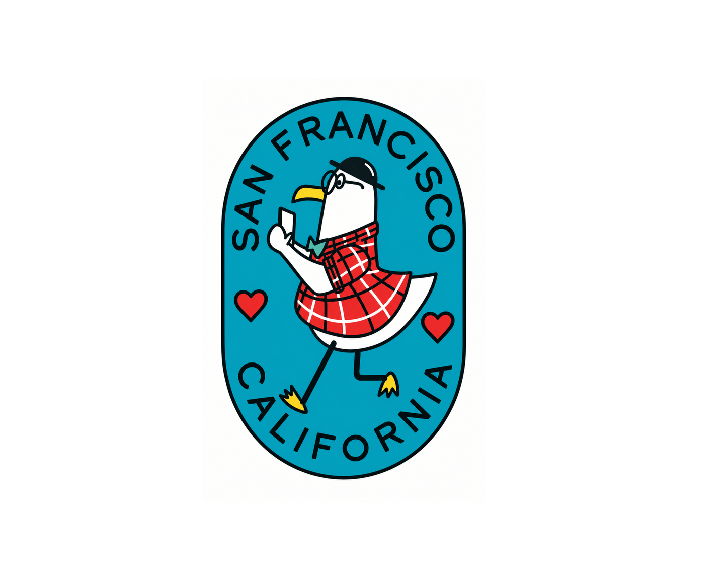 SF Seagull Hipster Sticker