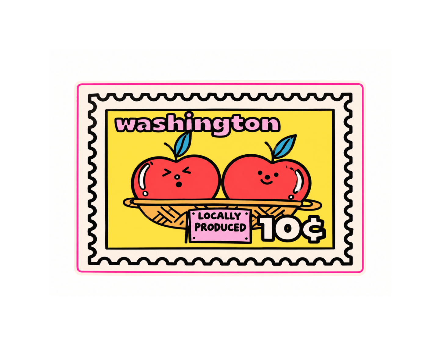Washington Apples Stamp Sticker