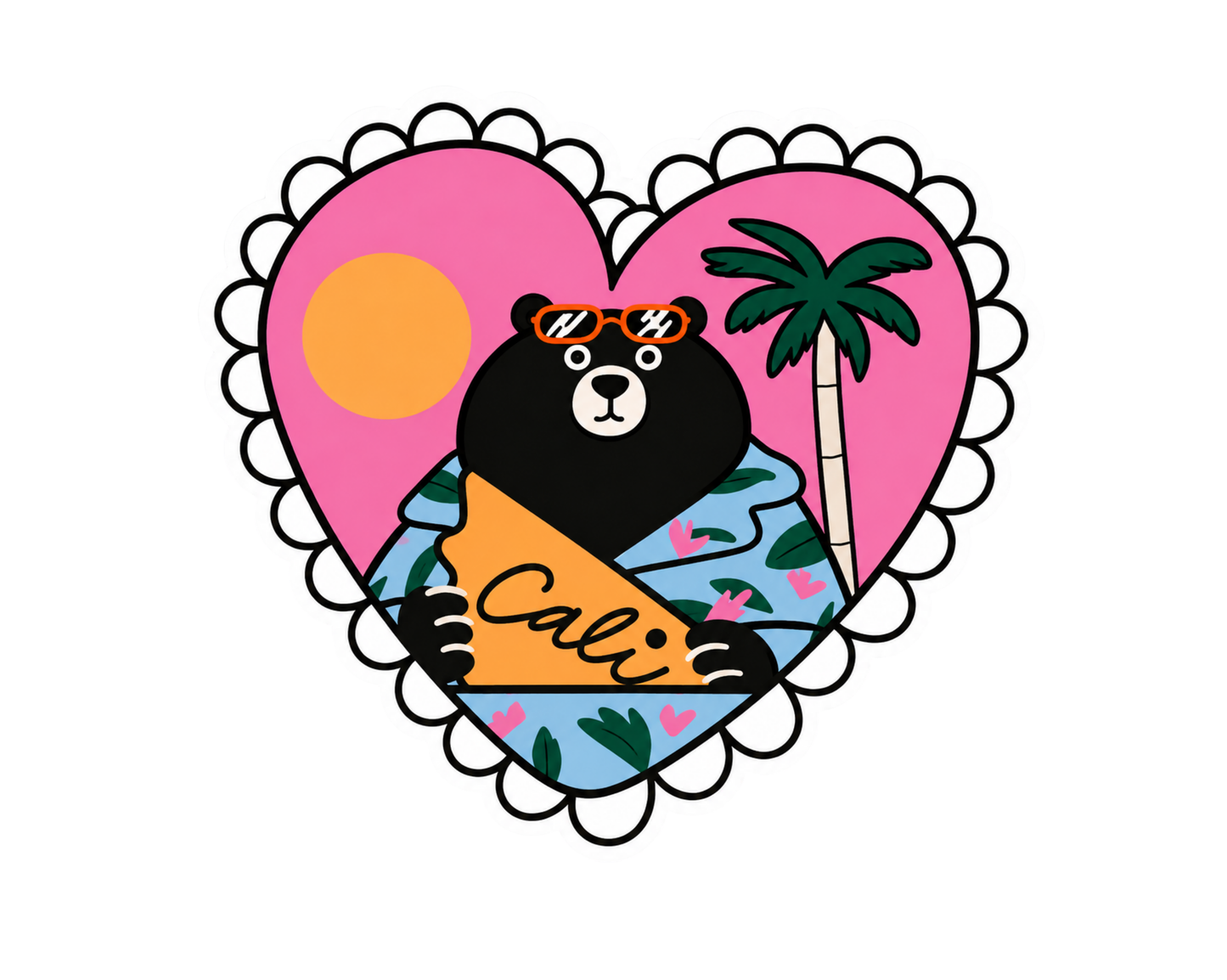 California Bear Love Sticker