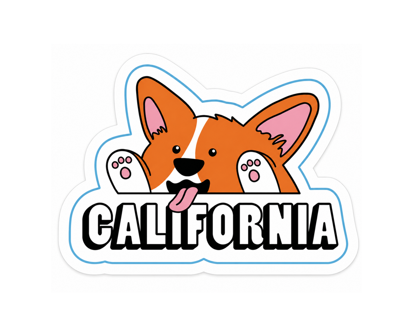 California Corgi Sticker