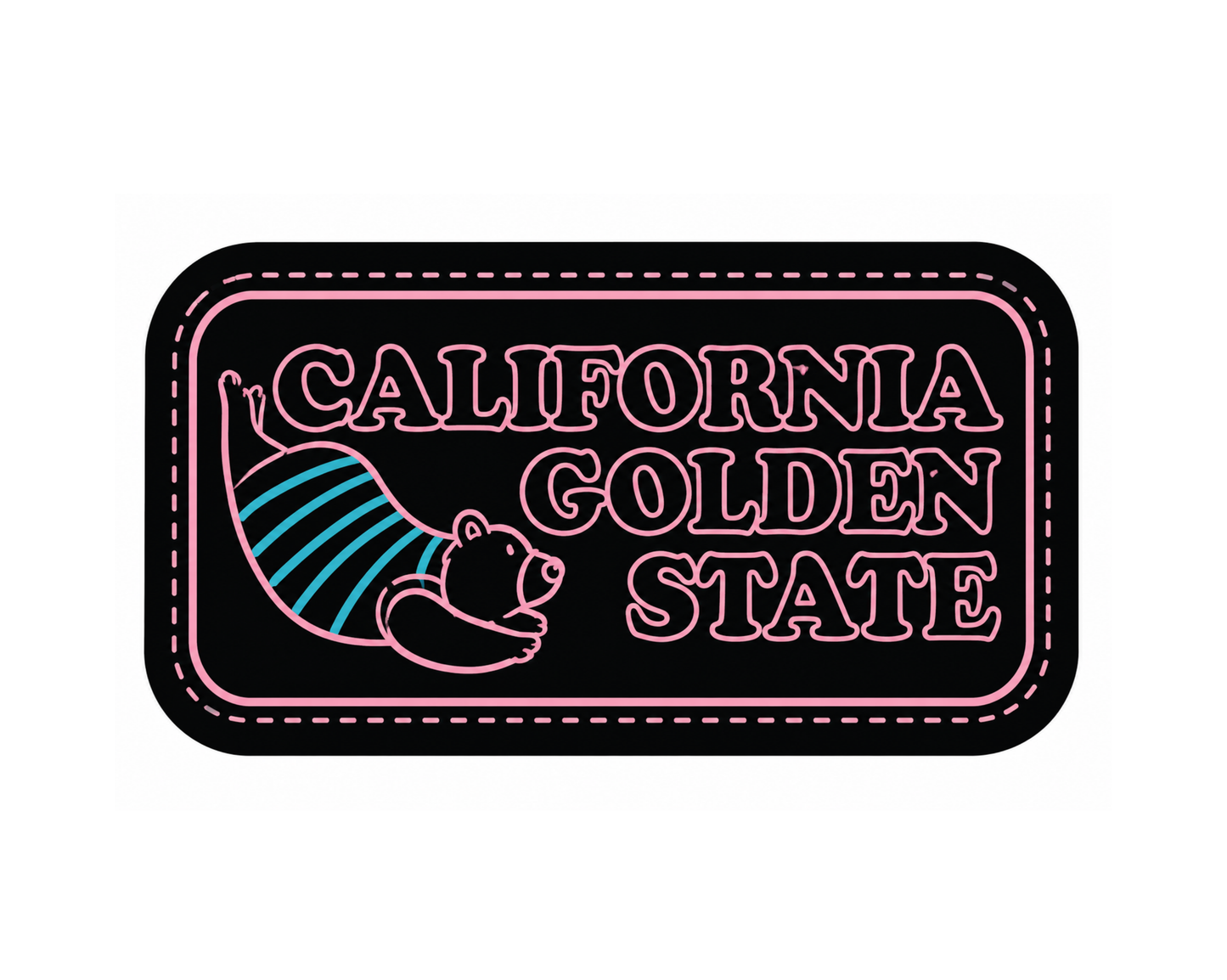 California Golden State Typo Bear Stickers