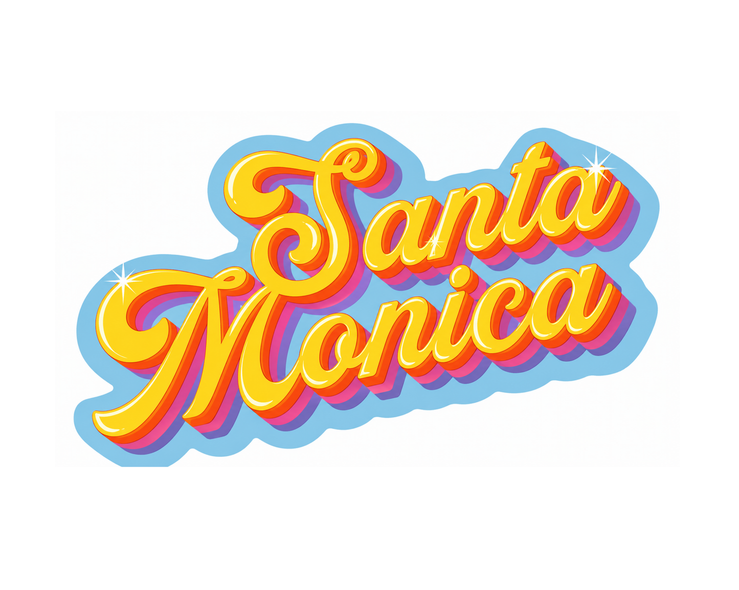 California Santa Monica Typo Sticker