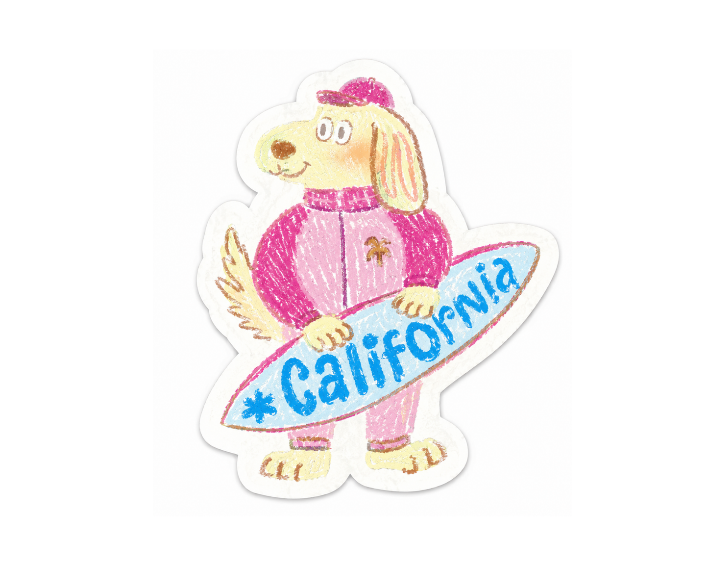 California Surfer Dog Sticker