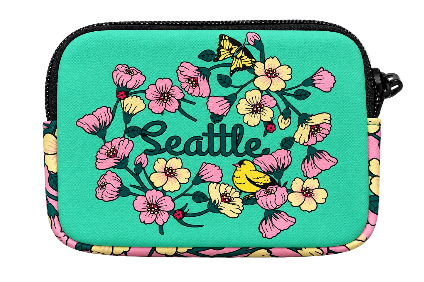 Seattle Cherry Blossom Coin Purse Green