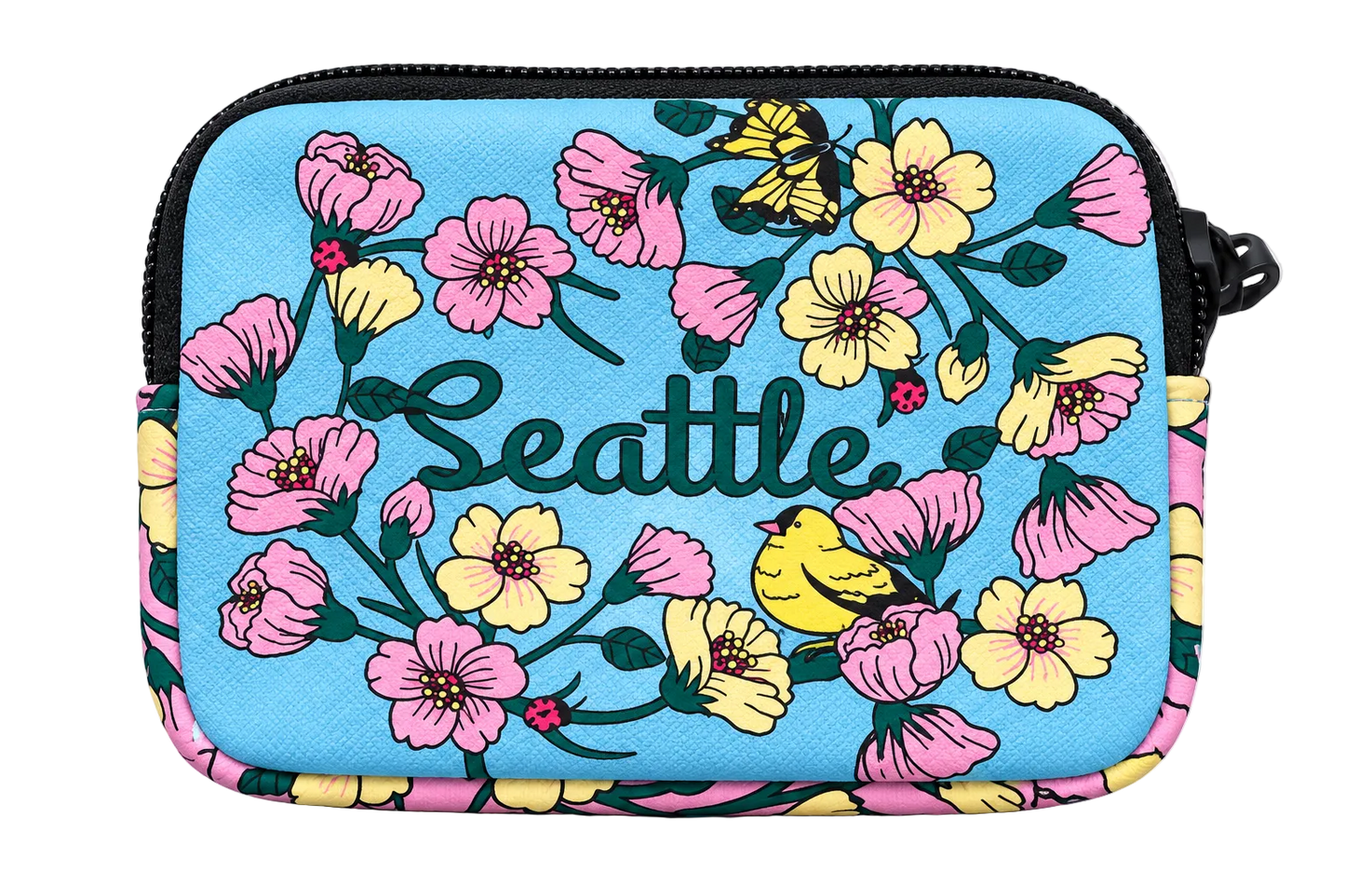 Seattle Cherry Blossom Coin Purse Blue