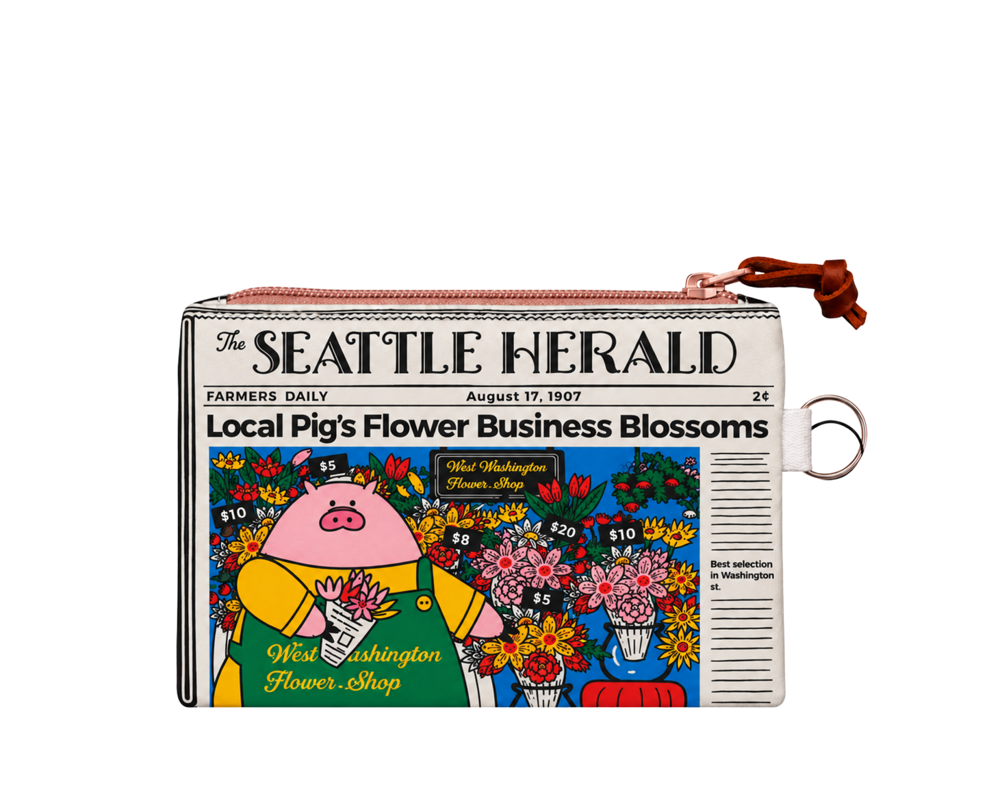 Seattle Herald Newspaper Small Pouch