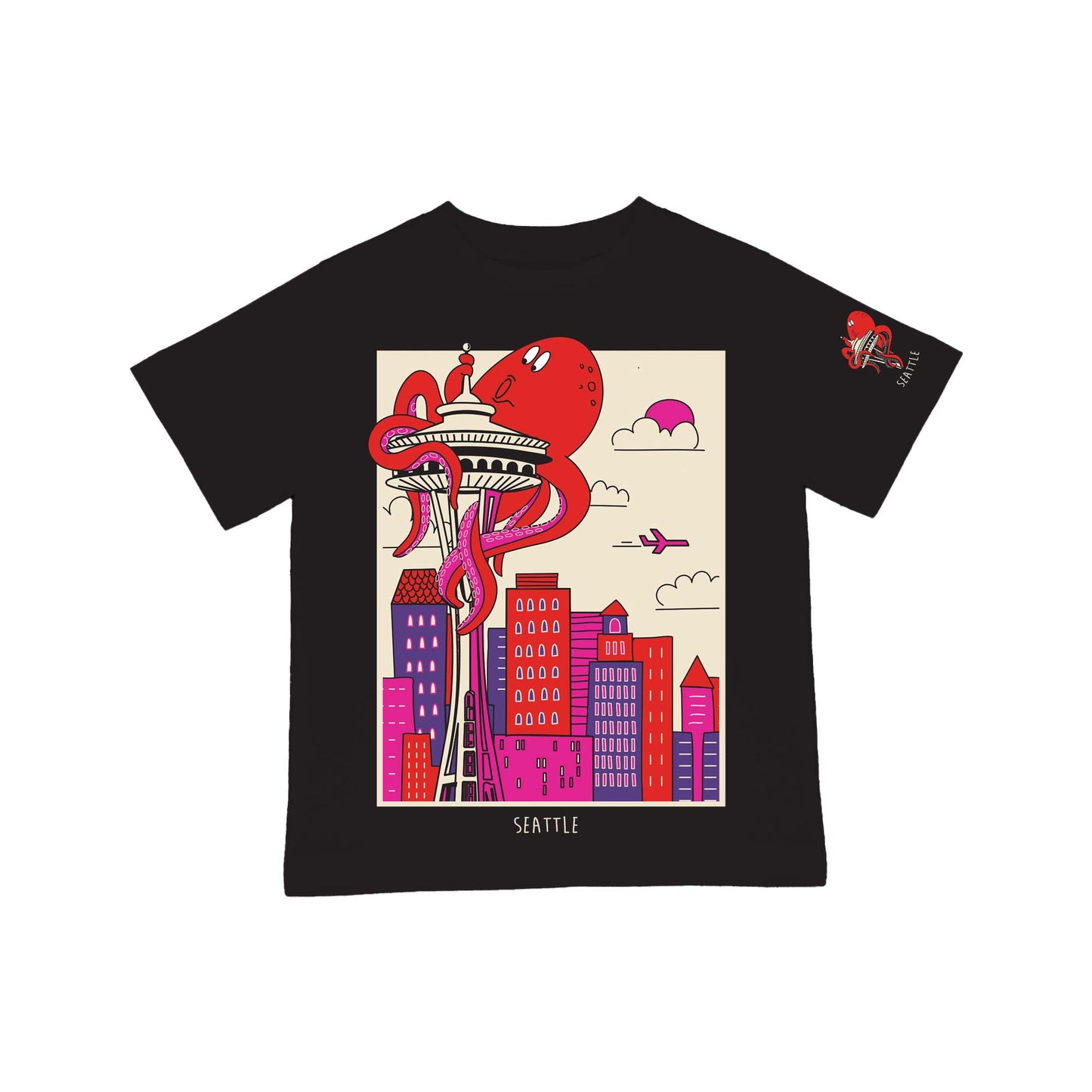 Space Needle Octopus Kid's T-Shirt