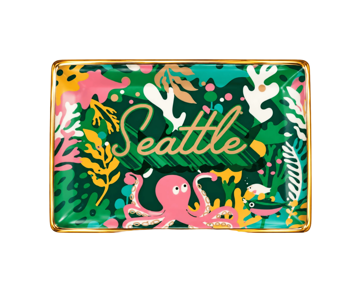 Seattle Underwater Octopus Porcelain Tray