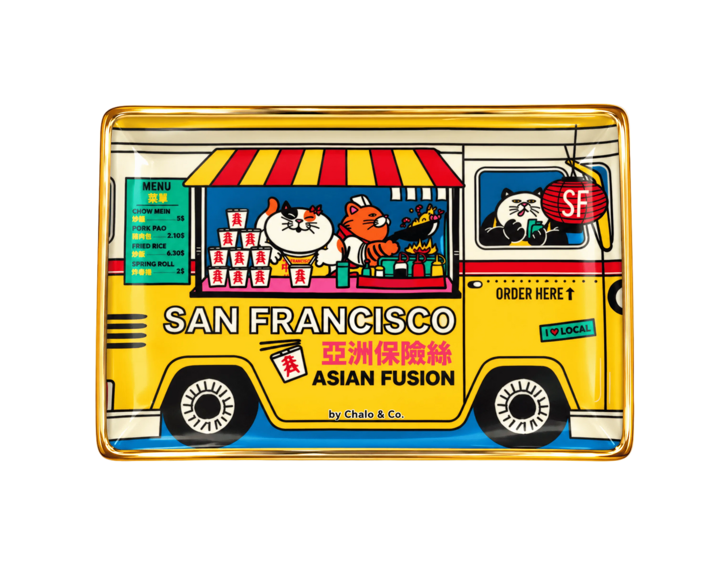 SF Cat Food Truck Porcelain Tray