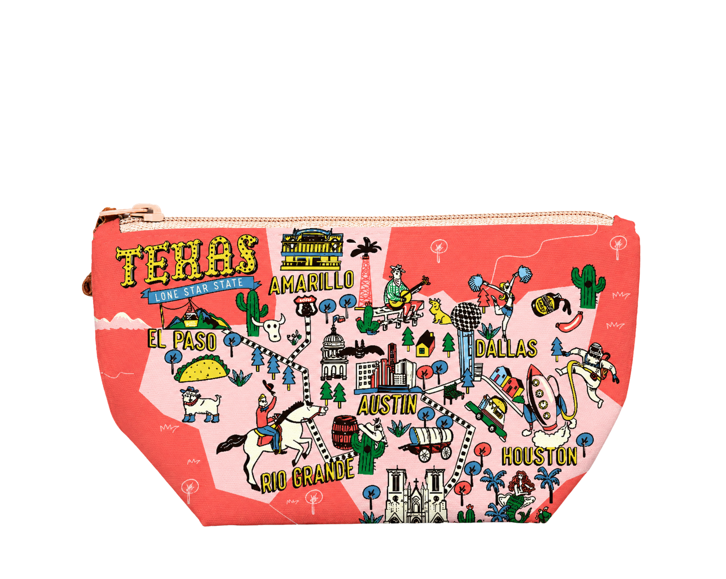 Texas State Map Medium Pouch
