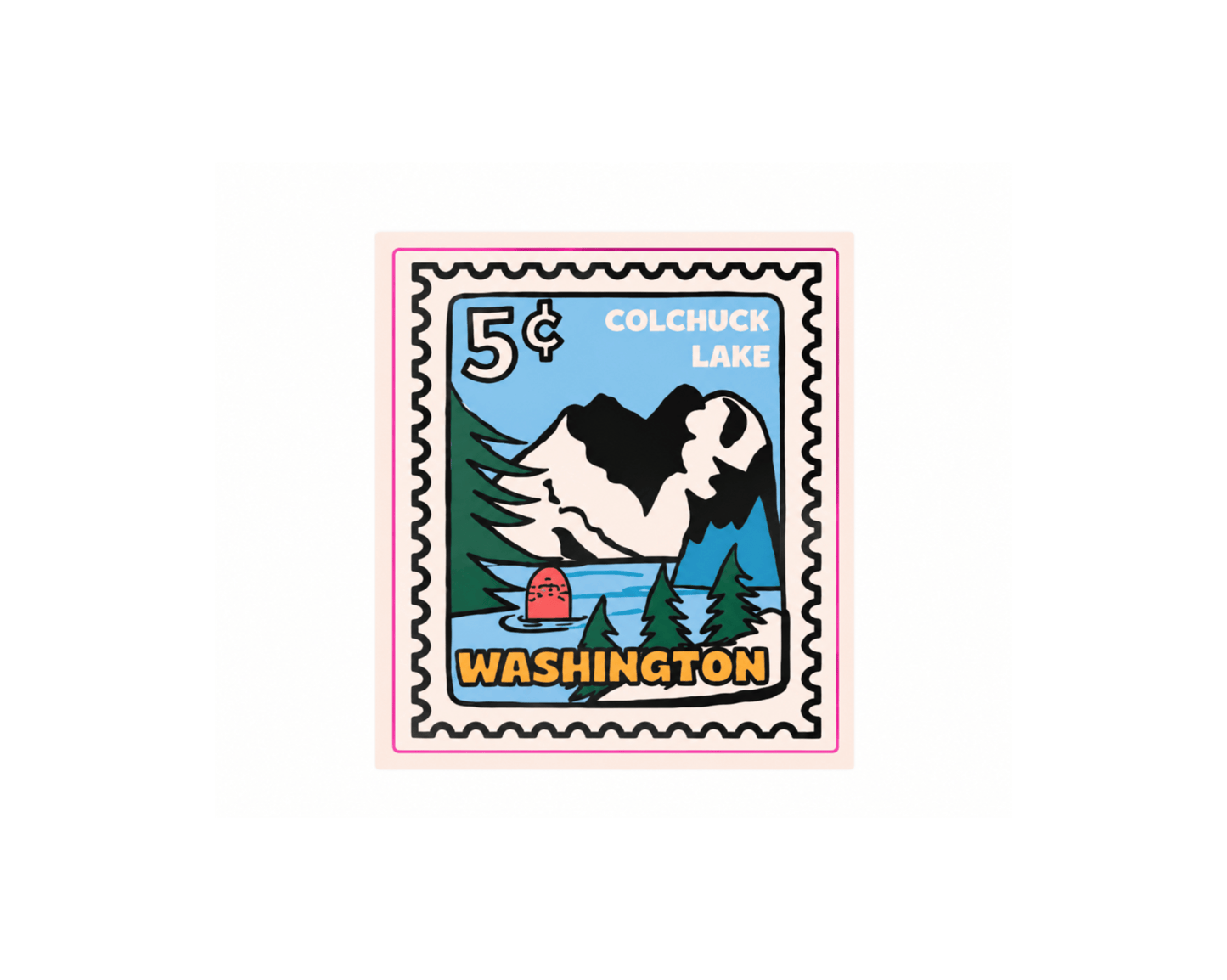 Washington Mount Rainier Stamp Sticker