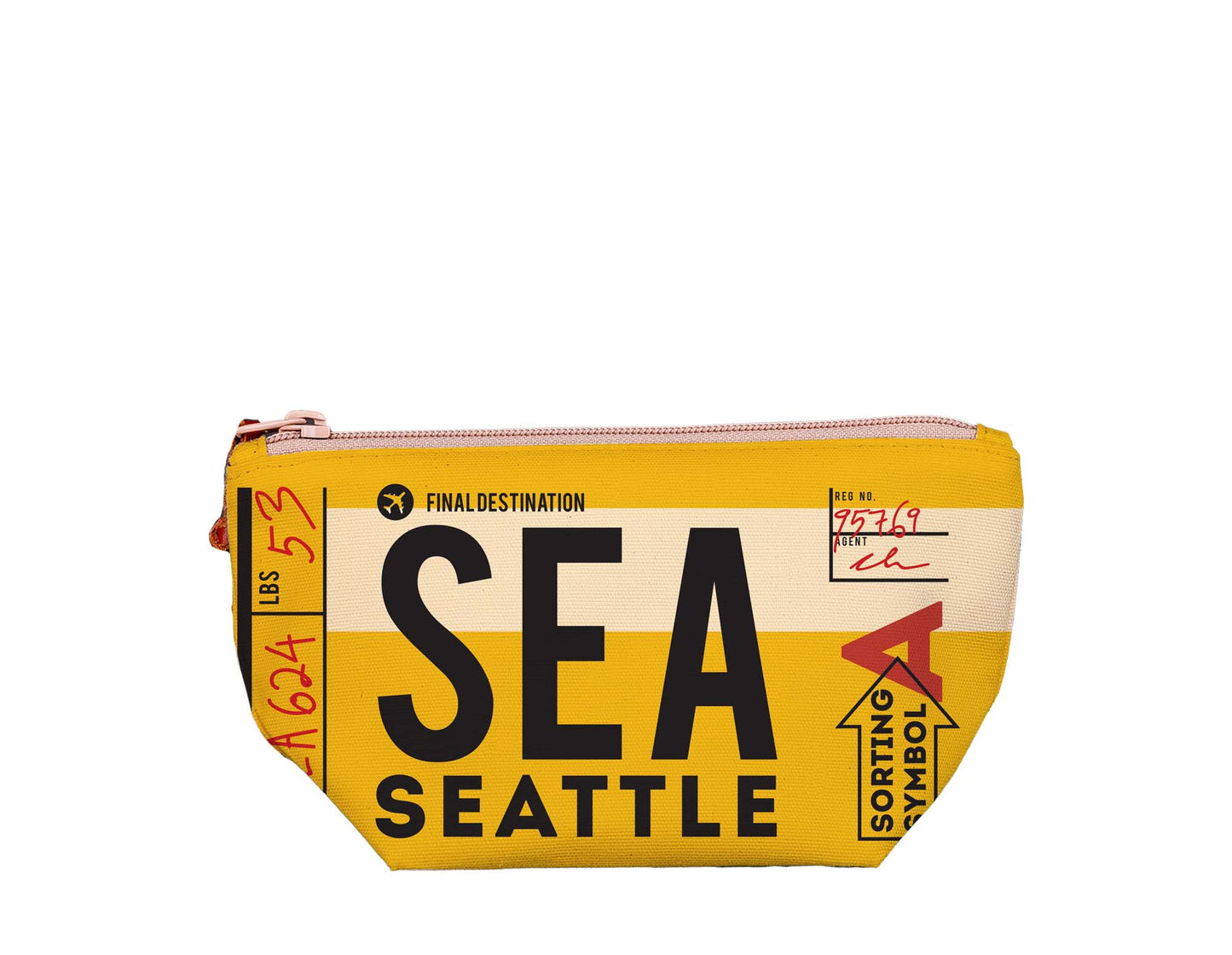 Yellow Seattle Luggage Tag Medium Pouch